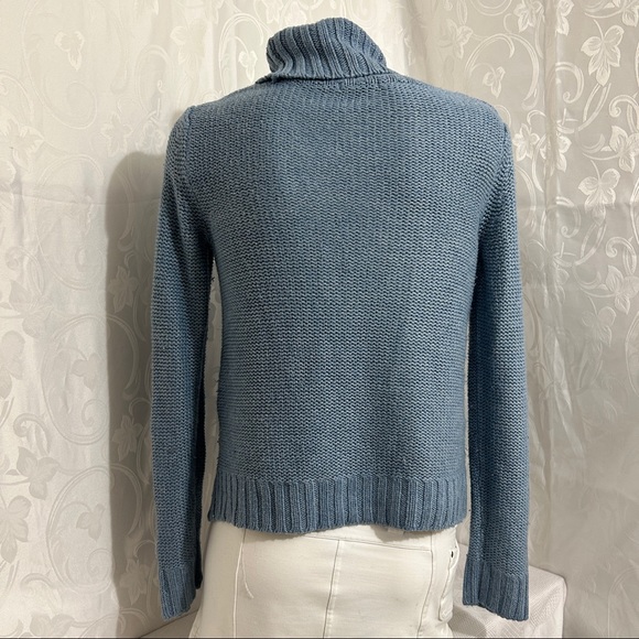 H&M Cerulean Blue Ribbed Knit Turtleneck Sweater - Picture 2 of 8